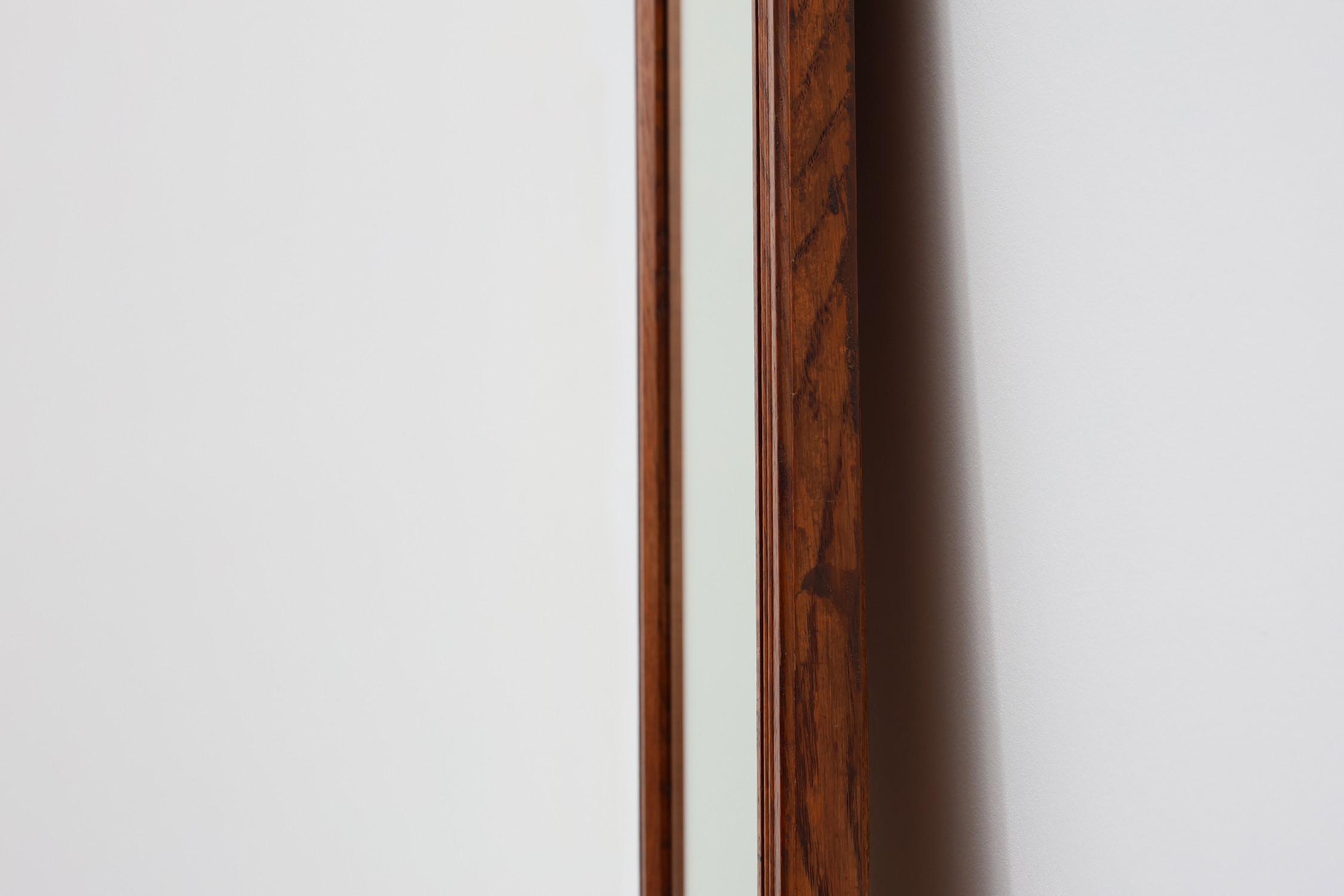 French Art Deco mirror with carved oak wooden frame, ca. 1930thumbnail